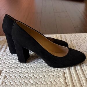 Chinese Laundry Black Suede Chunky Heel Pumps